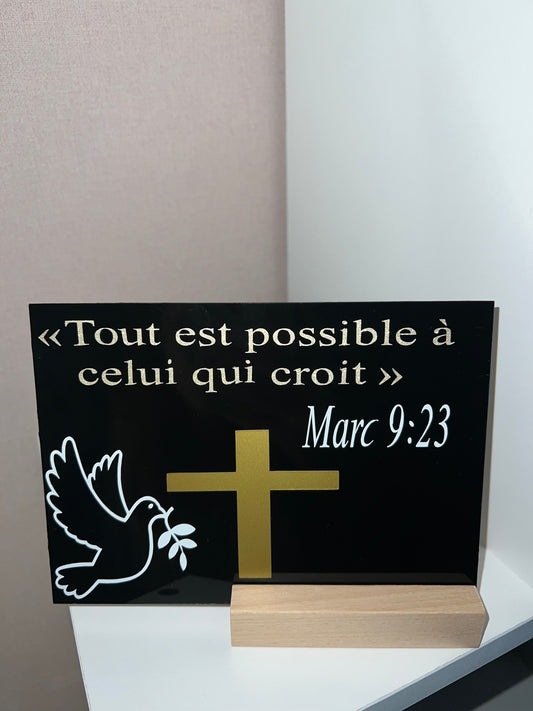 Plexiglass personnalisé verset biblique