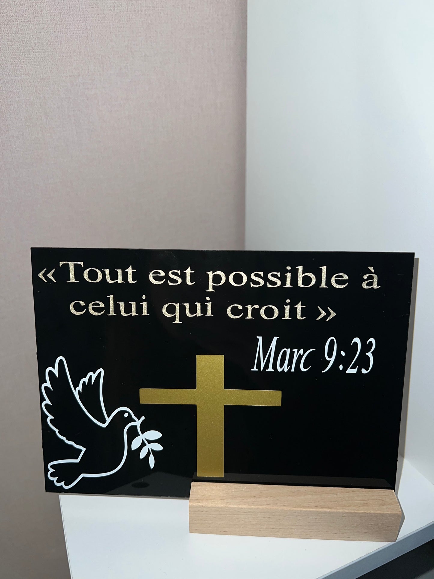 Plexiglass personnalisé verset biblique