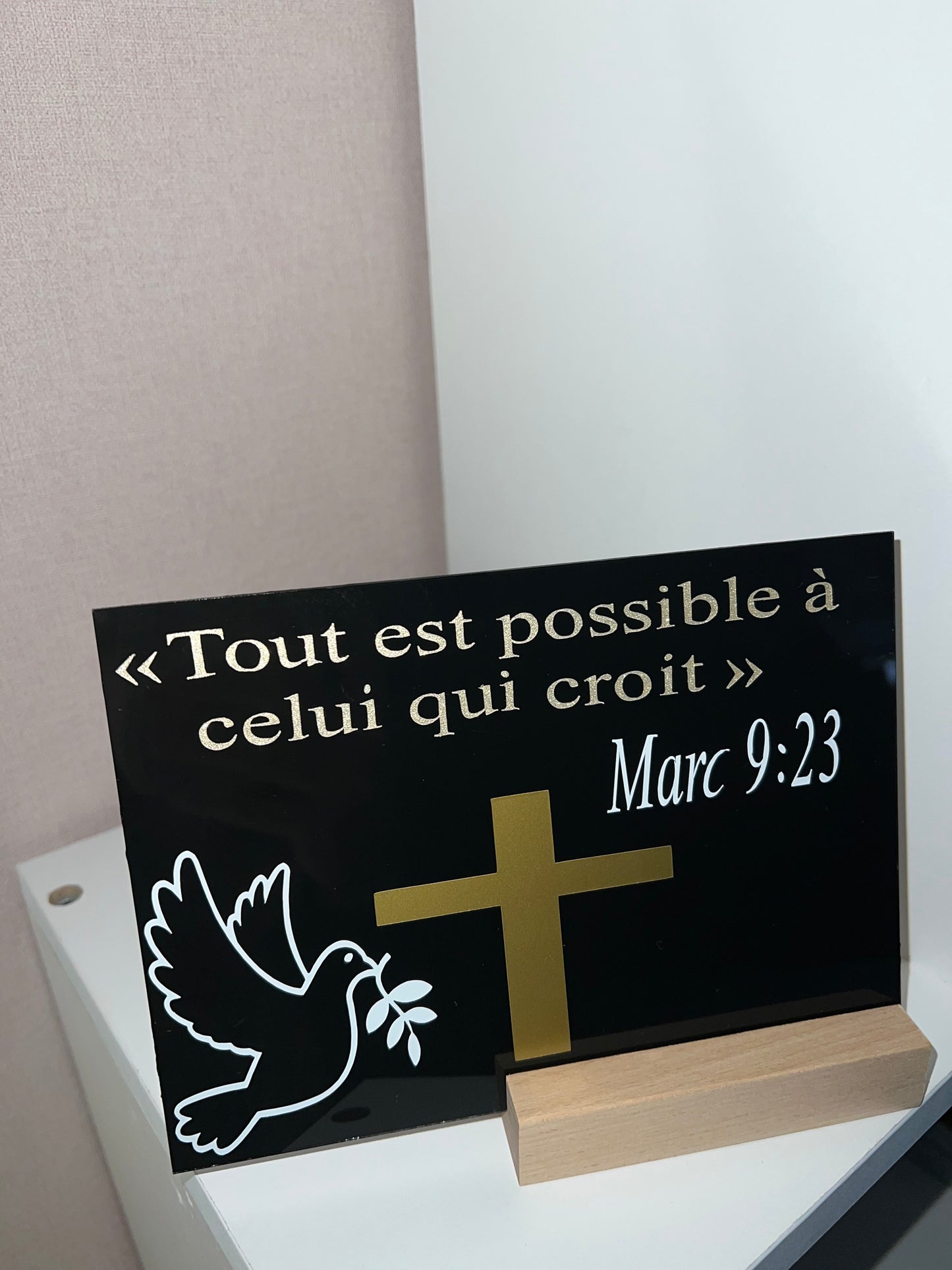 Plexiglass personnalisé verset biblique