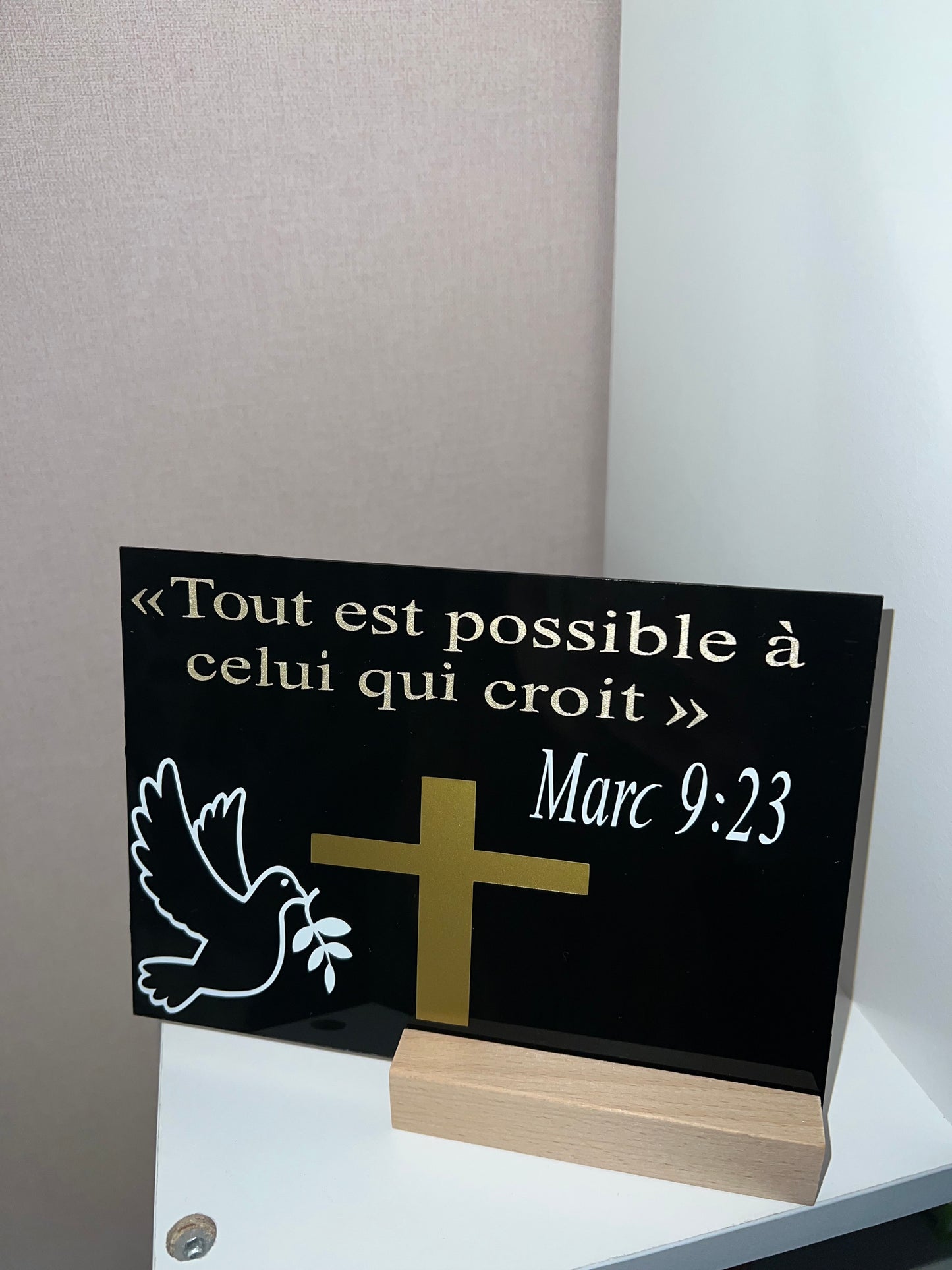 Plexiglass personnalisé verset biblique